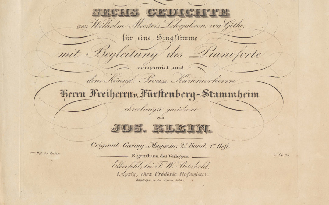 Joseph Klein: Hat megzenésített vers a Wilhelm mester tanulóéveiből